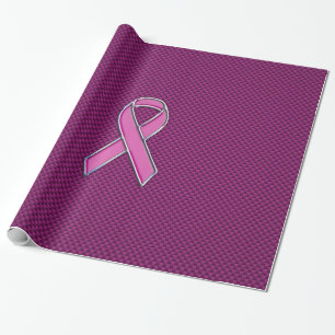 Rosa Band-Bewusstsein Fuchsia Carbon Fibre Geschenkpapier
