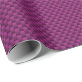 Rosa Band-Bewusstsein Fuchsia Carbon Fibre Geschenkpapier (Rolleneckpunkt)