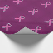 Rosa Band-Bewusstsein Fuchsia Carbon Fibre Geschenkpapier (Ecke)