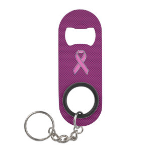 Rosa Band-Bewusstsein Fuchsia Carbon Fibre Mini Flaschenöffner