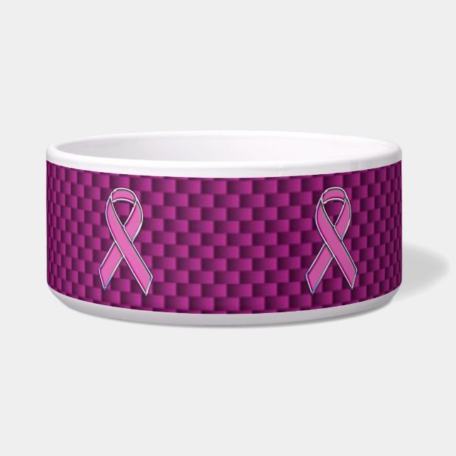 Rosa Band-Bewusstsein Fuchsia Carbon Fibre Napf (Vorderseite)