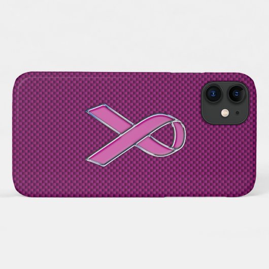 Rosa Band-Bewusstsein Kohlenstofffaser Case-Mate iPhone Hülle (Rückseite (Horizontal))