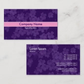 Rosa Band - Blume - Tiefe Violette Visitenkarte (Vorne/Hinten)