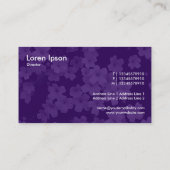 Rosa Band - Blume - Tiefe Violette Visitenkarte (Rückseite)