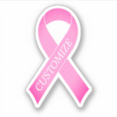 Rosa Band Brustkrebs-Bewusstsein Logo Vinyl Aufkleber (Vorderseite)