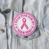 Rosa Band Brustkrebs-Bewusstseins-Design Button (Beispiel)