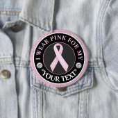 Rosa Band Brustkrebs-Bewusstseins-Design Button (Beispiel)