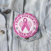 Rosa Band Brustkrebs-Bewusstseins-Design Button (Beispiel)