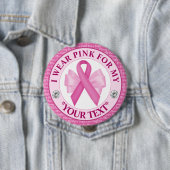 Rosa Band Brustkrebs-Bewusstseins-Design Button (Beispiel)
