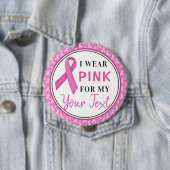 Rosa Band Brustkrebs-Bewusstseins-Design Button (Beispiel)