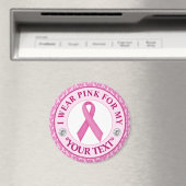 Rosa Band Brustkrebs-Bewusstseins-Design Magnet (In Situ (Geschirrspüler))