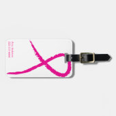 Rosa Band-Brustkrebs-Bewusstseins-Gepäckanhänger Gepäckanhänger (Vorderseite horizontal)