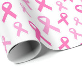 Rosa Band Brustkrebs-Bewusstseinsmuster Geschenkpapier (Rolleneckpunkt)