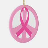 Rosa Band-Brustkrebs-Friedenszeichen-Geschenk Keramikornament (Rechts)