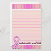 Rosa Band-Brustkrebs gezeichnet Briefpapier (Vorne/Hinten)