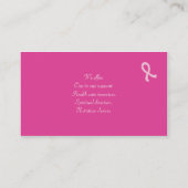 Rosa Band-Brustkrebs-Visitenkarte Visitenkarte (Rückseite)