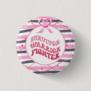 Rosa Band Brustkrebsbewusstsein Button