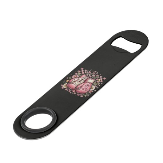 Rosa Band Brustkrebsbewusstsein Speed Flaschenöffner (Vorderseite Schrägansicht)