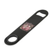 Rosa Band Brustkrebsbewusstsein Speed Flaschenöffner (Rückseite Schrägansicht)
