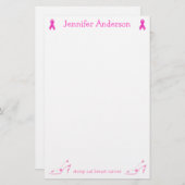 Rosa Band-Brustkrebsbriefpapier Briefpapier (Vorne/Hinten)