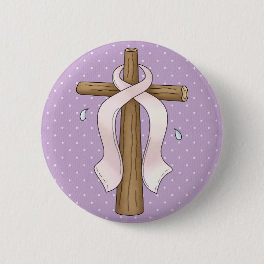 Rosa Band-christlicher Querentwurf Button (Vorderseite)