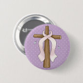 Rosa Band-christlicher Querentwurf Button (Vorne & Hinten)
