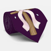 Rosa Band-christlicher Querentwurf Krawatte (Gerollt)