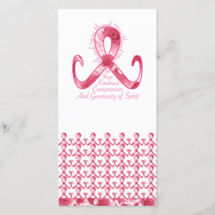 Rosa Band danken Ihnen Dankeskarte