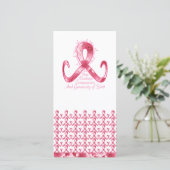 Rosa Band danken Ihnen Dankeskarte (Stehend Vorderseite)