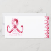 Rosa Band danken Ihnen Dankeskarte (Vorderseite)