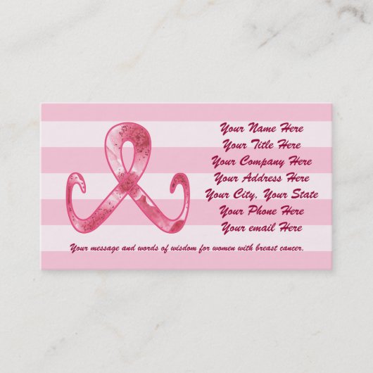 Rosa Band danken Ihnen Visitenkarte (Vorderseite)