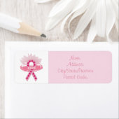 Rosa Band der Hoffnung Rücksendeadressen-Aufkleber (Insitu)