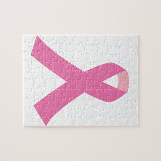 Rosa Band des Brustkrebsbewusstseins Puzzle (Horizontal)