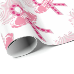 Rosa Band des Hoffnungs-Weiß-Packpapiers Geschenkpapier