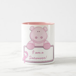 Rosa Band-Flusspferd KRW - Überlebender Zweifarbige Tasse