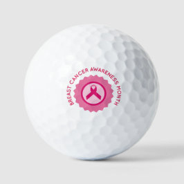Rosa Band für Brustkrebs Monat Golfball