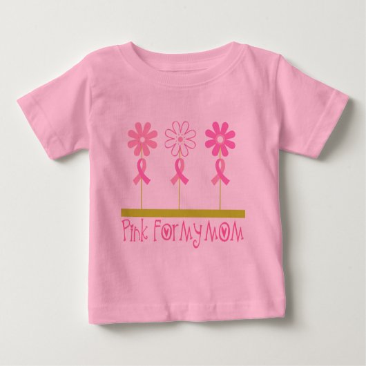 Rosa Band für meine Mama Baby T-shirt (Vorderseite)