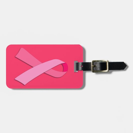Rosa Band Gepäckanhänger (Vorderseite horizontal)