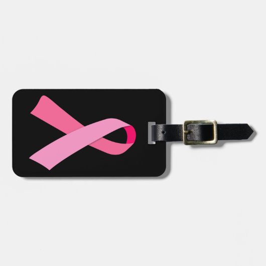 Rosa Band Gepäckanhänger (Vorderseite horizontal)