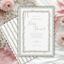 Rosa Band Grüne Elegante Babyparty