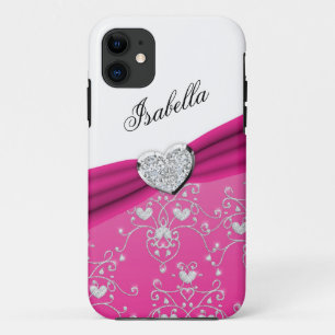 Rosa Band-Herz-Damast iPhone 5 Fall Case-Mate iPhone Hülle