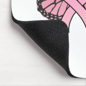 Rosa Band-Herz-Schmetterling Mousepad (Ecke)