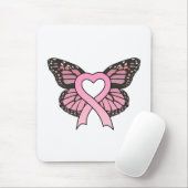 Rosa Band-Herz-Schmetterling Mousepad (Mit Mouse)