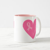 Rosa Band-Herz-Tochter Zweifarbige Tasse (VorderseiteRechts)