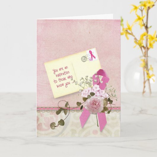 Rosa Band Inspiration Karte (Gelbe Blume)