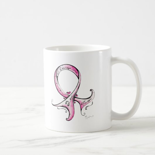 Rosa Band Kaffeetasse (Rechts)