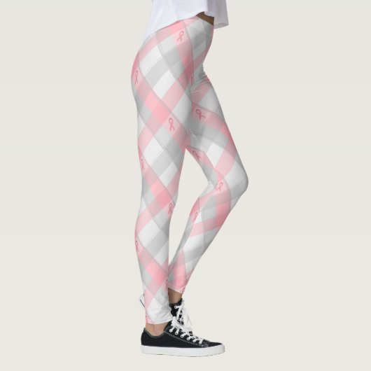 Rosa Band-karierte BC Leggings (Rechts)