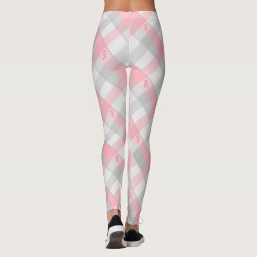 Rosa Band-karierte BC Leggings (Rückseite)