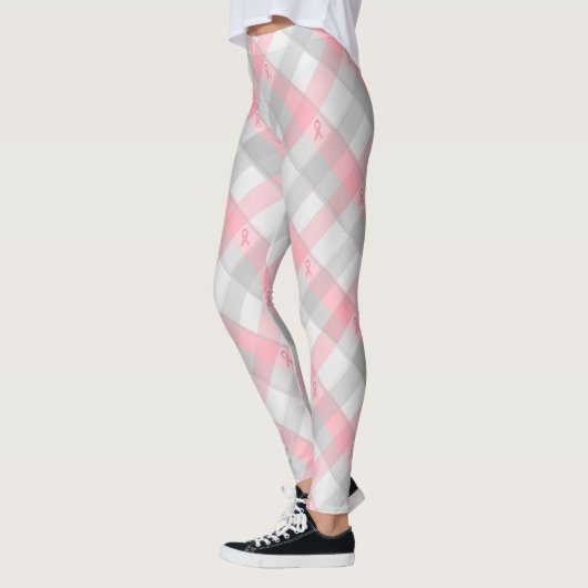 Rosa Band-karierte BC Leggings (Links)