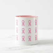 Rosa Band KRW - Brustkrebs-Bewusstsein Zweifarbige Tasse (Mittel)